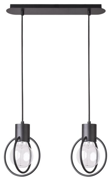 Lustră pe cablu AURA 2xE27/60W/230V negru