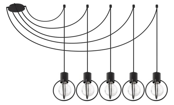 Lustră pe cablu AURA 5xE27/60W/230V negru