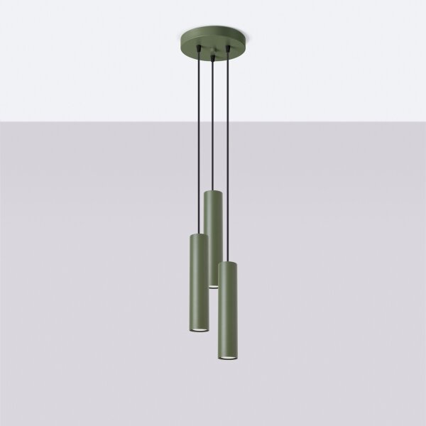 Lustră pe cablu Sollux SL.1487 LAGOS 3xGU10/10W/230V verde
