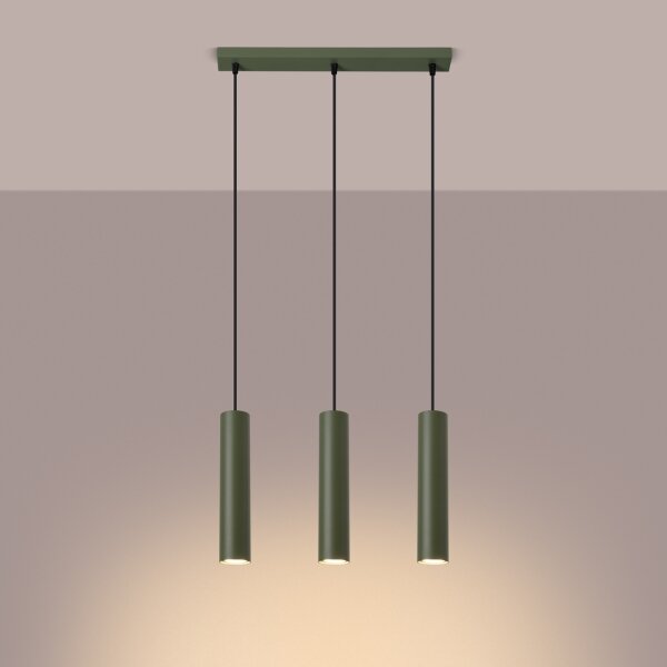 Lustră pe cablu Sollux SL.1486 LAGOS 3xGU10/10W/230V verde