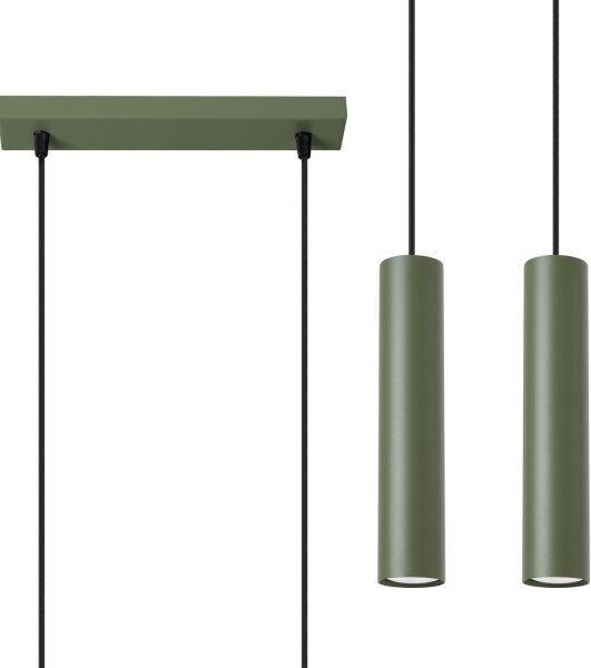 Lustră pe cablu Sollux SL.1485 LAGOS 2xGU10/10W/230V verde