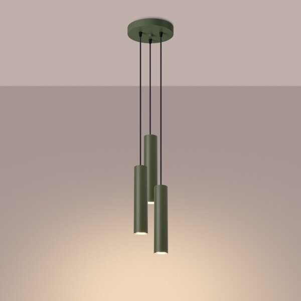 Lustră pe cablu Sollux SL.1487 LAGOS 3xGU10/10W/230V verde