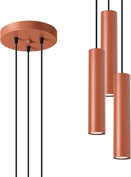 Lustră pe cablu Sollux SL.1492 LAGOS 3xGU10/10W/230V roșu