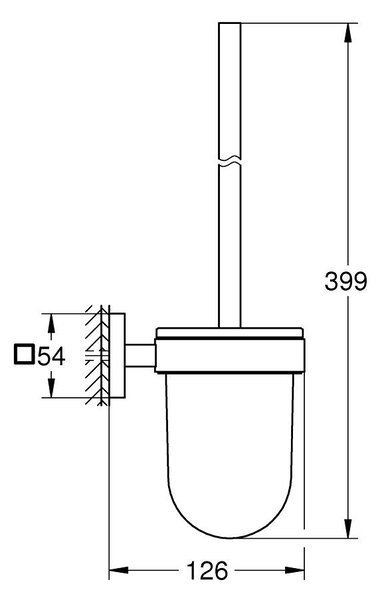 Grohe Start Cube perie de toaletă lipit crom 40977000