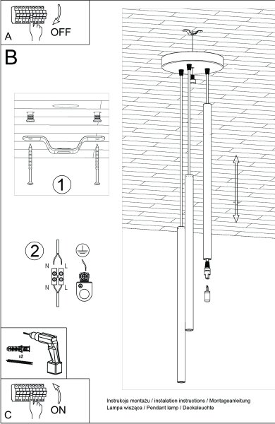 Lustră pe cablu Sollux SL.1527 PASTELO 3xG9/8W/230V roșu