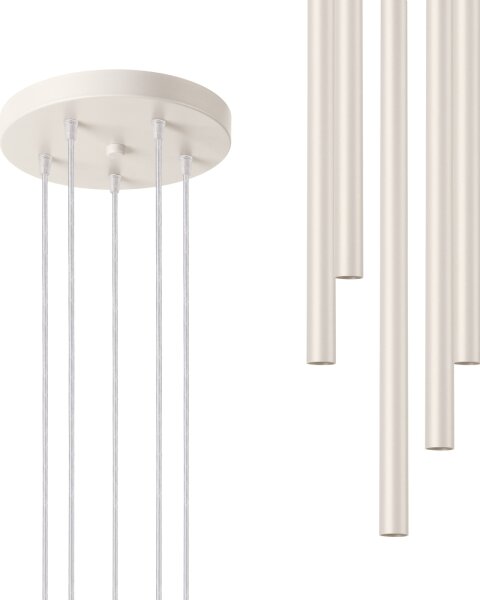 Lustră pe cablu Sollux SL.1516 PASTELO 5xG9/8W/230V crem