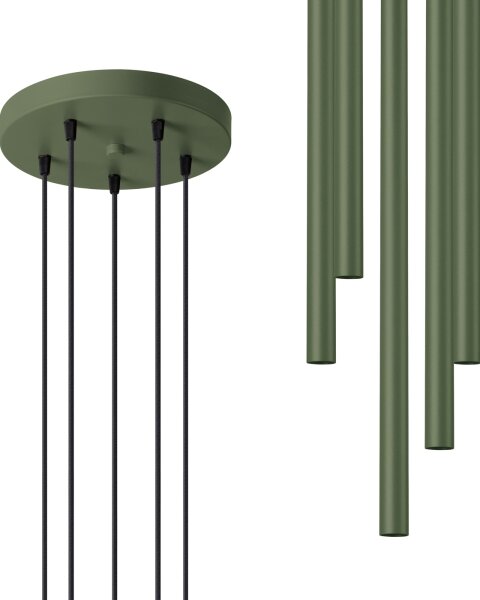 Lustră pe cablu Sollux SL.1522 PASTELO 5xG9/8W/230V verde