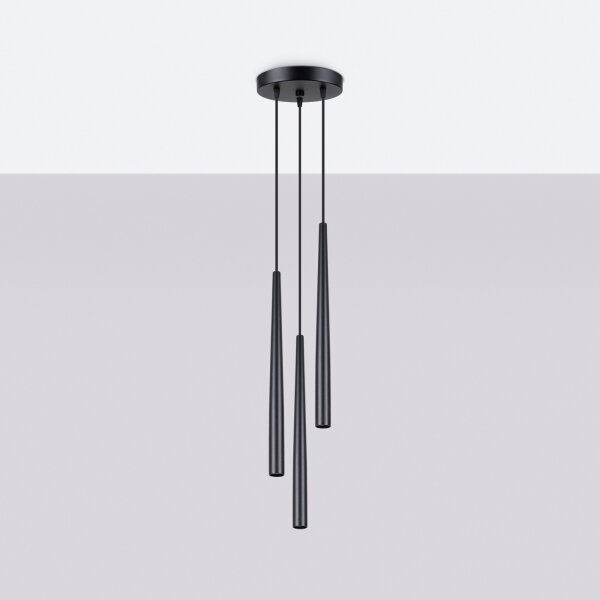 Lustră pe cablu Sollux SL.1463 BLISS 3xG9/8W/230V negru