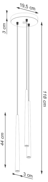 Lustră pe cablu Sollux SL.1463 BLISS 3xG9/8W/230V negru