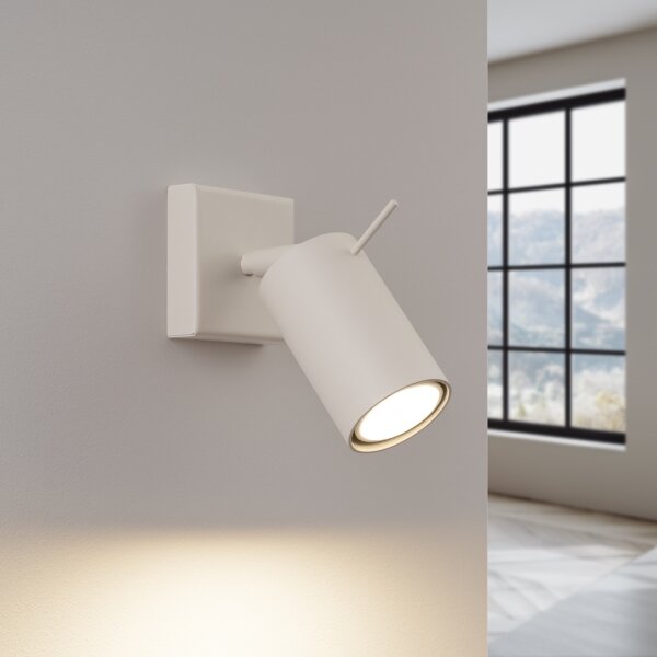 Spot de perete Sollux SL.1494 RING 1xGU10/10W/230V crem