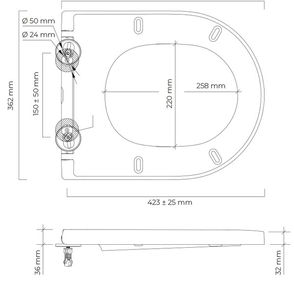 Oltens Jog Kort capac wc SoftClose alb 45115000