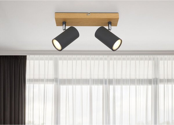 Globo Lighting Robby lampă de tavan 2x35 W lemn-grafit 57911-2G