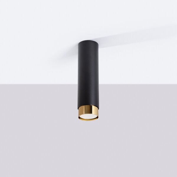 Spot Sollux SL.1411 NERO 1xGU10/10W/230V 22,5 cm negru/auriu