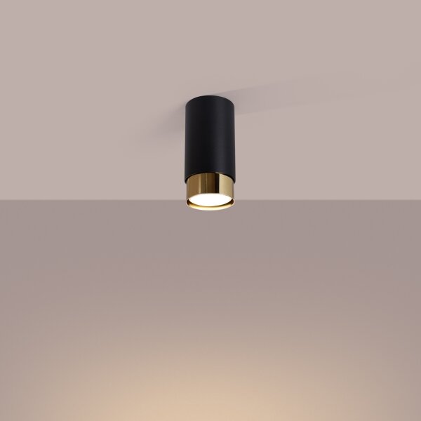 Spot Sollux SL.1410 NERO 1xGU10/10W/230V 12,5 cm negru/auriu