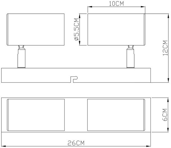 Globo Lighting Robby lampă de tavan 2x35 W negru-crom 57911-2B