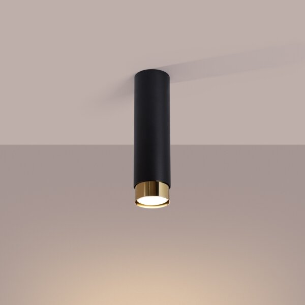 Spot Sollux SL.1411 NERO 1xGU10/10W/230V 22,5 cm negru/auriu