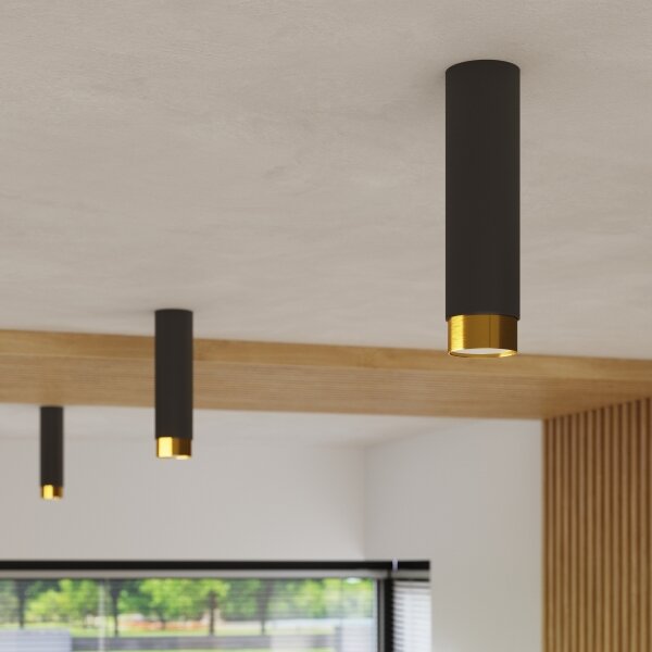 Spot Sollux SL.1410 NERO 1xGU10/10W/230V 12,5 cm negru/auriu