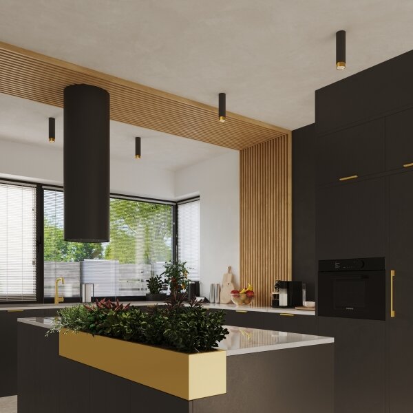 Spot Sollux SL.1410 NERO 1xGU10/10W/230V 12,5 cm negru/auriu
