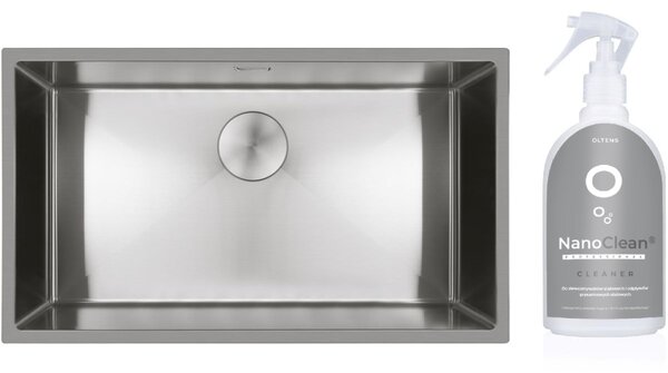 Set chiuveta din otel Oltens Hydda 71105100, agent de curățate pentru chiuvete din oțel Oltens NanoClean 89600000