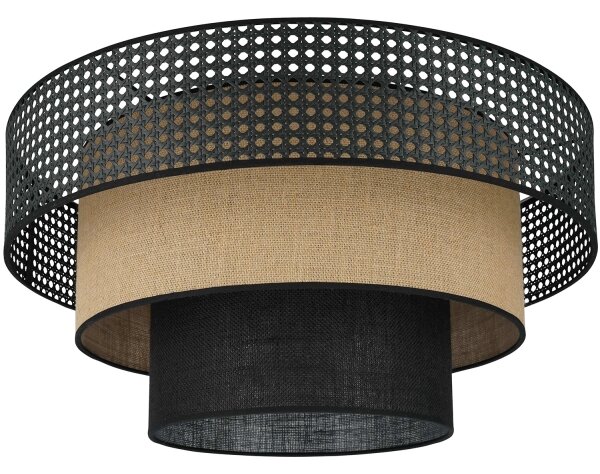 Brilagi - Lustr DAKOTA LUNETA 1xE27/15W/230V pr. 45 cm negru/ratan