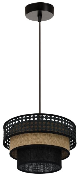 Brilagi - Lustr DAKOTA LUNETA 1xE27/15W/230V pr. 25 cm negru/ratan