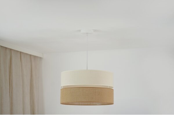 Brilagi - Candelabru pe cablu ROYAL YUTE 1xE27/15W/230V pr. 40 cm bej/crem