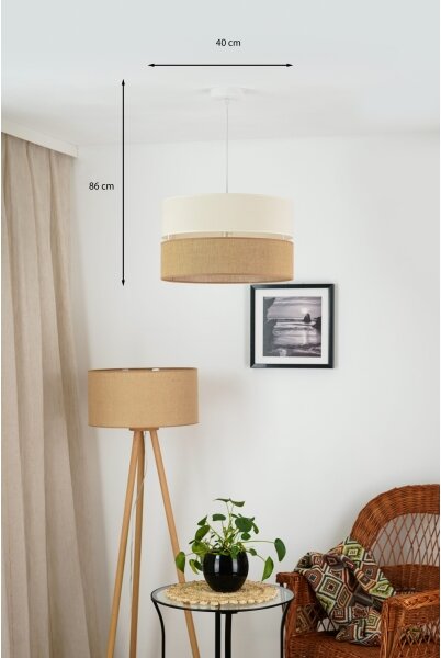 Brilagi - Candelabru pe cablu ROYAL YUTE 1xE27/15W/230V pr. 40 cm bej/crem