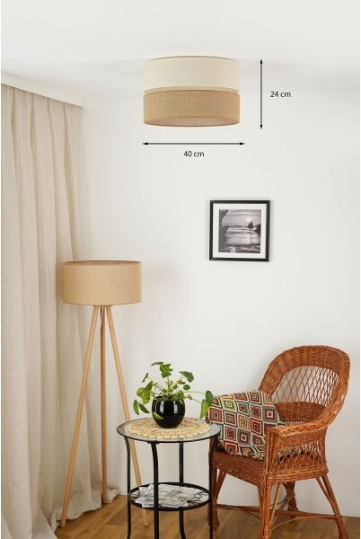 Brilagi - Plafonieră ROYAL YUTE 1xE27/15W/230V pr. 40 cm bej/crem