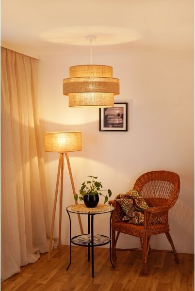 Lustră aplicată Brilagi SPACE YUTE 1xE27/15W/230V d. 50 cm bej/alb