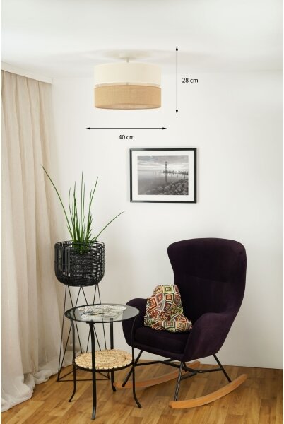 Brilagi - Plafonieră ROYAL YUTE 1xE27/15W/230V pr. 40 cm bej/crem