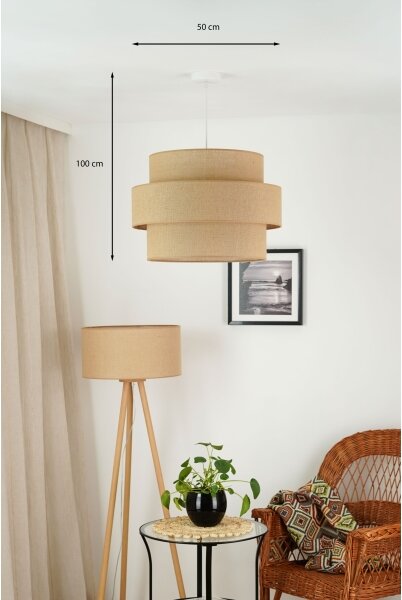 Lustră aplicată Brilagi SPACE YUTE 1xE27/15W/230V d. 50 cm bej/alb
