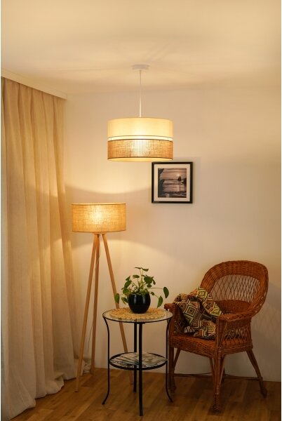 Brilagi - Candelabru pe cablu ROYAL YUTE 1xE27/15W/230V pr. 40 cm bej/crem