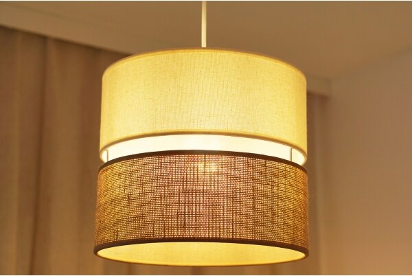 Brilagi - Candelabru pe cablu ROYAL YUTE 1xE27/15W/230V pr. 25 cm bej/crem
