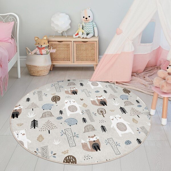 Covor pentru copii lavabil ø150 cm Forest Friends – Mila Home