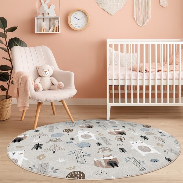 Covor pentru copii lavabil ø150 cm Forest Friends – Mila Home