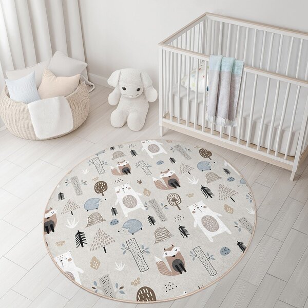 Covor pentru copii lavabil ø150 cm Forest Friends – Mila Home