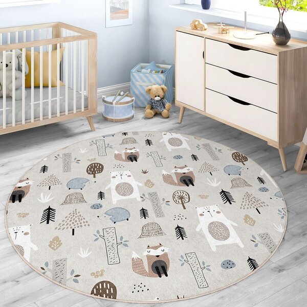 Covor pentru copii lavabil ø150 cm Forest Friends – Mila Home