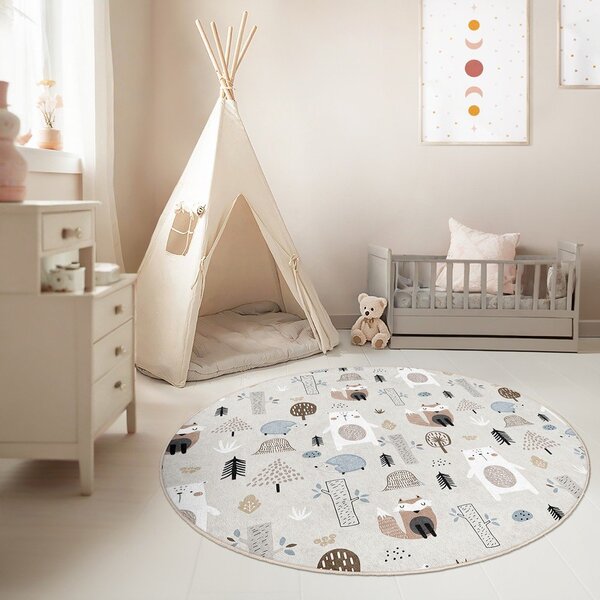 Covor pentru copii lavabil ø150 cm Forest Friends – Mila Home
