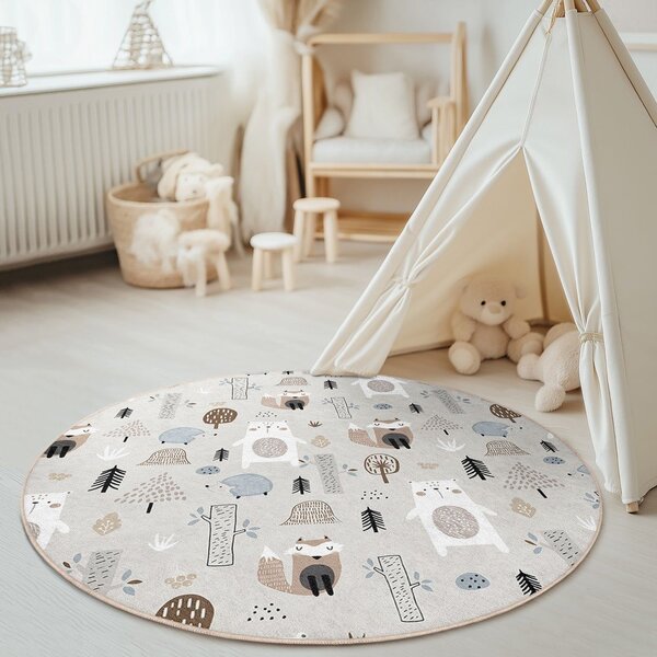 Covor pentru copii lavabil ø150 cm Forest Friends – Mila Home