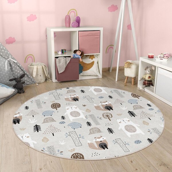 Covor pentru copii lavabil ø150 cm Forest Friends – Mila Home