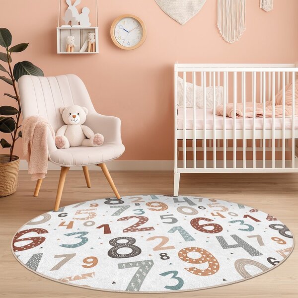 Covor de joacă pentru copii lavabil ø100 cm Happy Numbers – Mila Home