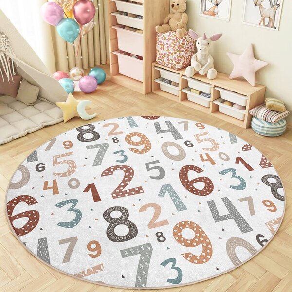 Covor de joacă pentru copii lavabil ø100 cm Happy Numbers – Mila Home