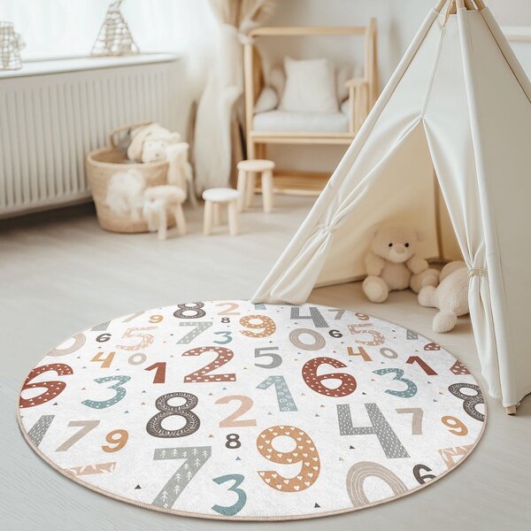 Covor de joacă pentru copii lavabil ø100 cm Happy Numbers – Mila Home