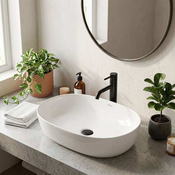 Lavoar ceramic pentru blat CLEO alb - REA