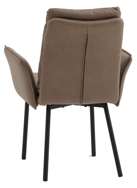 Scaun tip fotoliu Ramon, piele ecologica, structura metalica - MARO