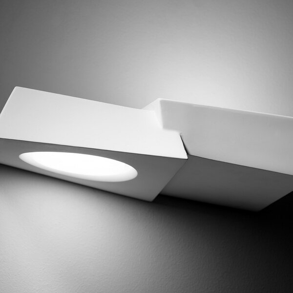 TECNICO by Sforzin Anchise aplică din ipsos, up/downlight, 2 becuri, reglabil, Alb, Camera de zi / sufragerie, Tencuială / Argilă, Design