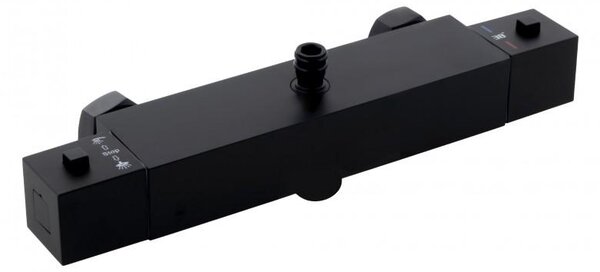 Erga Therm, baterie de duș termostatică de perete 150 mm, negru mat, ERG-YKA-BW.GB-THERM-BLK