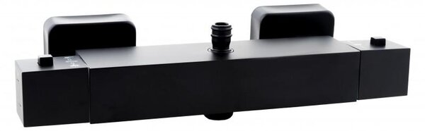 Erga Therm, baterie de duș termostatică de perete 150 mm, negru mat, ERG-YKA-BW.GB-THERM-BLK