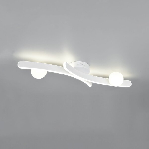 Trio Lighting Plafonieră LED Napoli, alb mat, lungime 70 cm, metal CCT, reglabil, Alb, Camera de zi / sufragerie, Metal, Modern