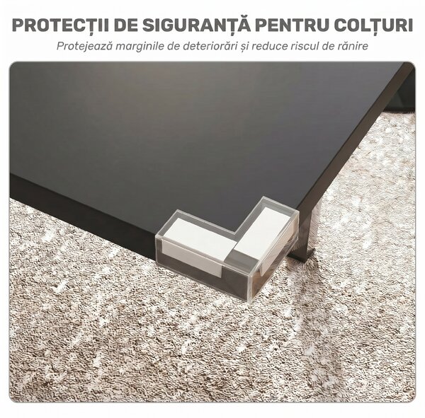 HOMCOM Masă de Grădină Extensibilă pentru 4-6 Persoane cu Picioare din Oțel, 160x70x75 cm, Negru | Aosom Romania